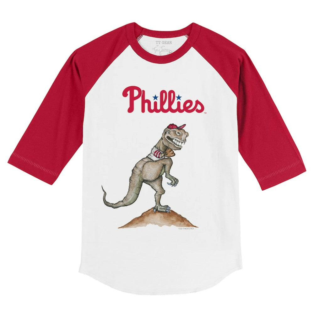 Philadelphia Phillies Tiny Turnip Youth TT Rex 3/4-Sleeve Raglan T-Shirt - MLB