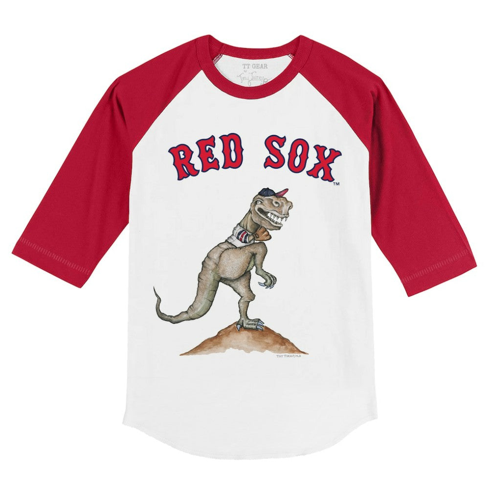 Boston Red Sox Tiny Turnip Youth TT Rex 3/4-Sleeve Raglan T-Shirt - MLB
