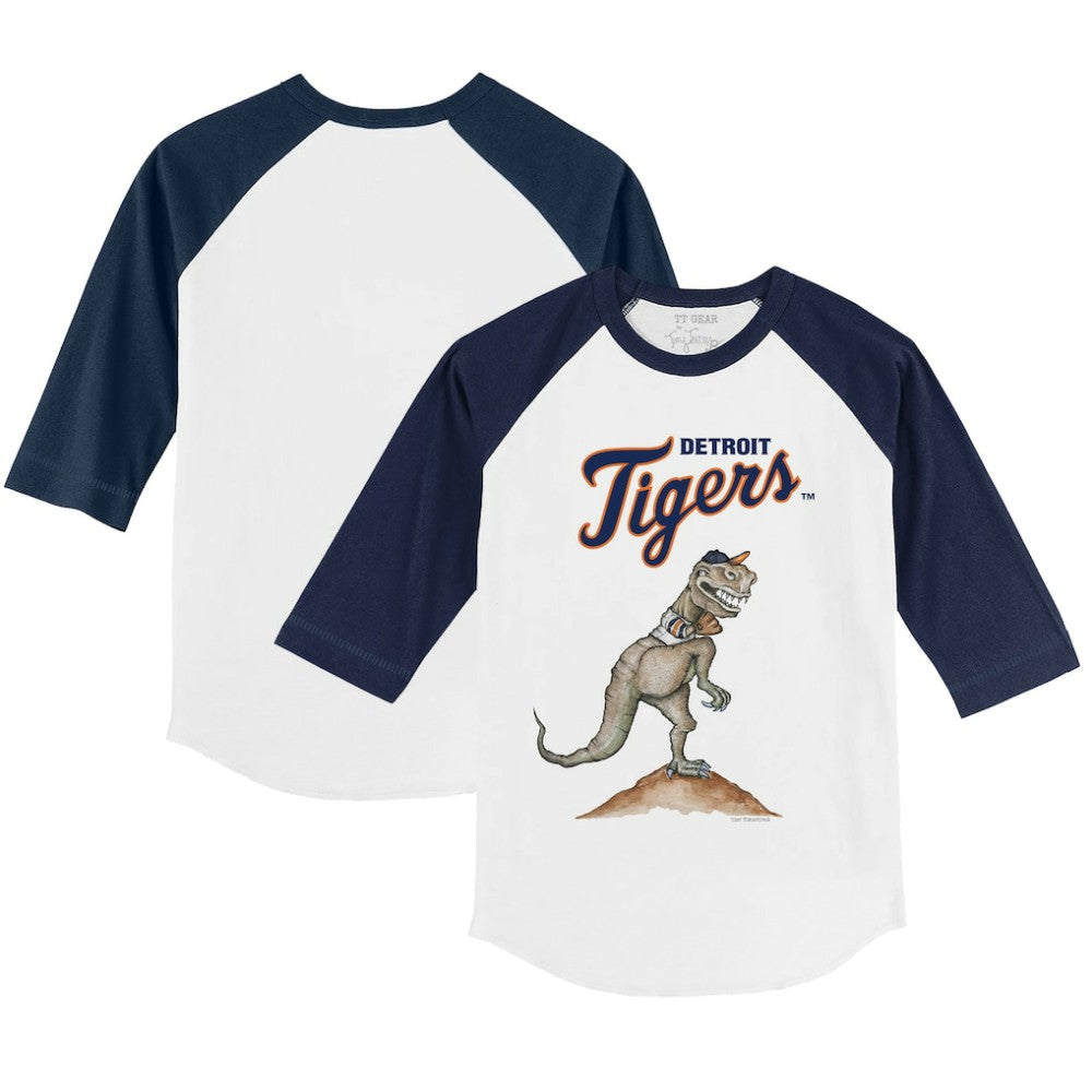 Detroit Tigers Tiny Turnip Youth TT Rex 3/4-Sleeve Raglan T-Shirt - MLB