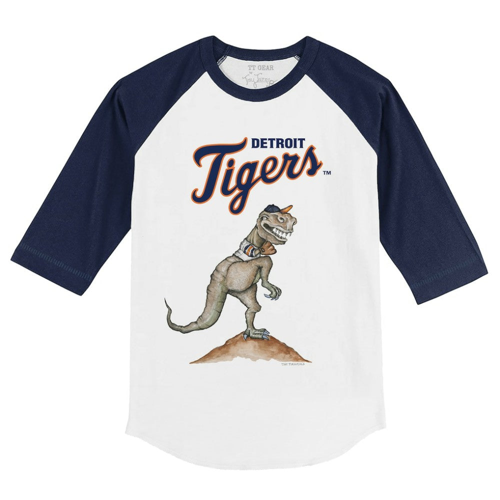 Detroit Tigers Tiny Turnip Youth TT Rex 3/4-Sleeve Raglan T-Shirt - MLB