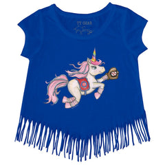 Chicago Cubs Tiny Turnip Girls Youth Unicorn Fringe T-Shirt - MLB