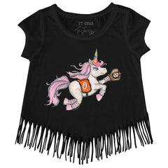 Baltimore Orioles Tiny Turnip Girls Youth Unicorn Fringe T-Shirt - MLB