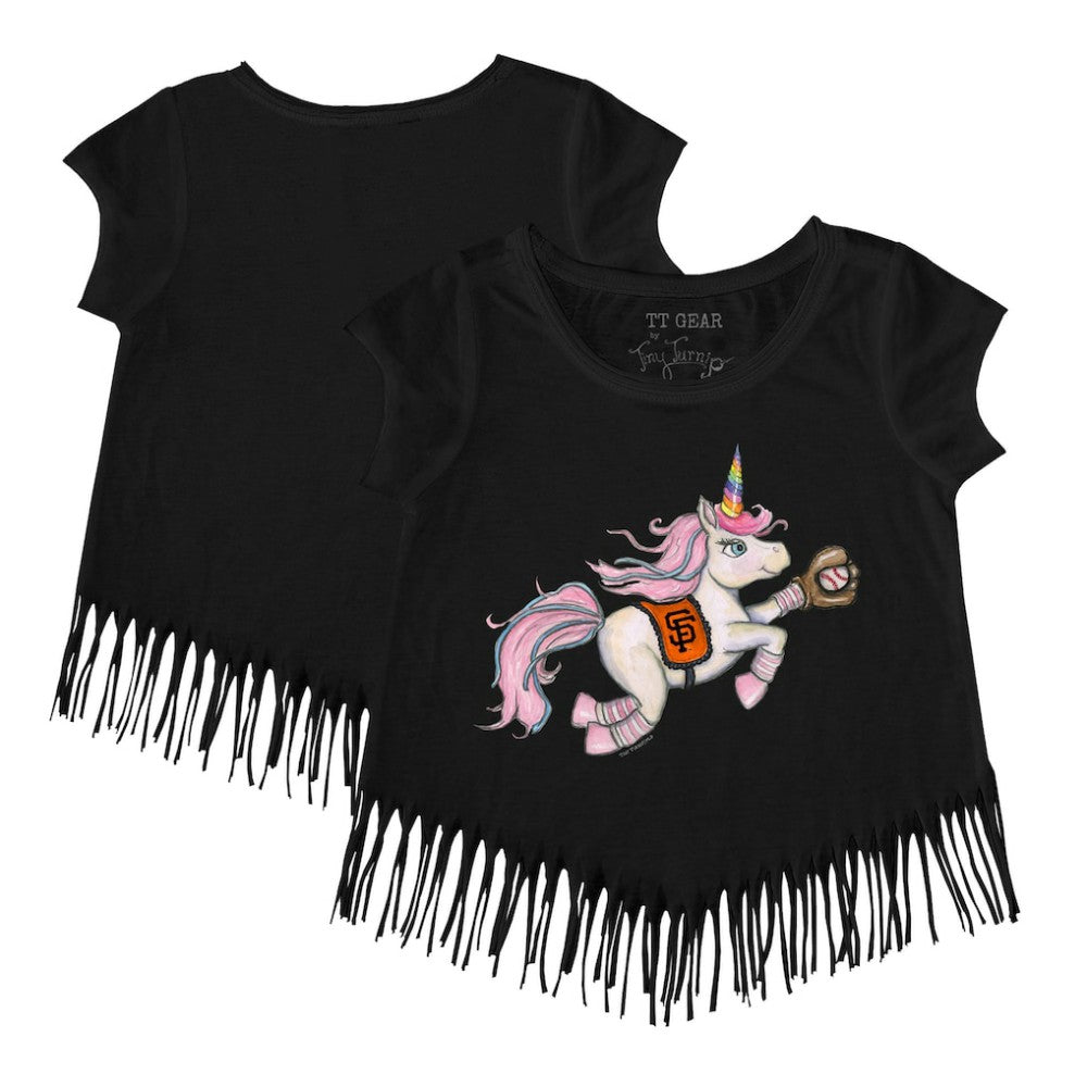 San Francisco Giants Tiny Turnip Girls Youth Unicorn Fringe T-Shirt - MLB