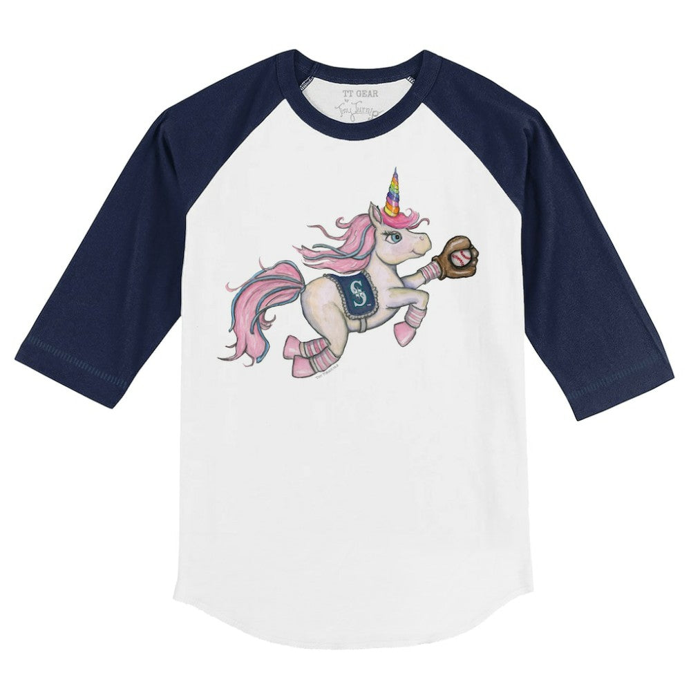 Seattle Mariners Tiny Turnip Youth Unicorn 3/4-Sleeve Raglan T-Shirt - MLB