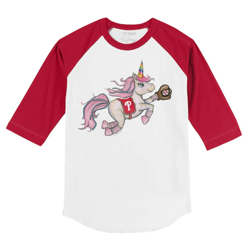 Philadelphia Phillies Tiny Turnip Youth Unicorn 3/4-Sleeve Raglan T-Shirt - MLB