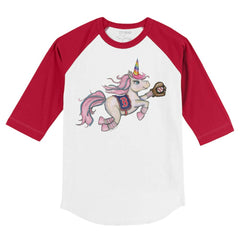 Boston Red Sox Tiny Turnip Youth Unicorn 3/4-Sleeve Raglan T-Shirt - MLB