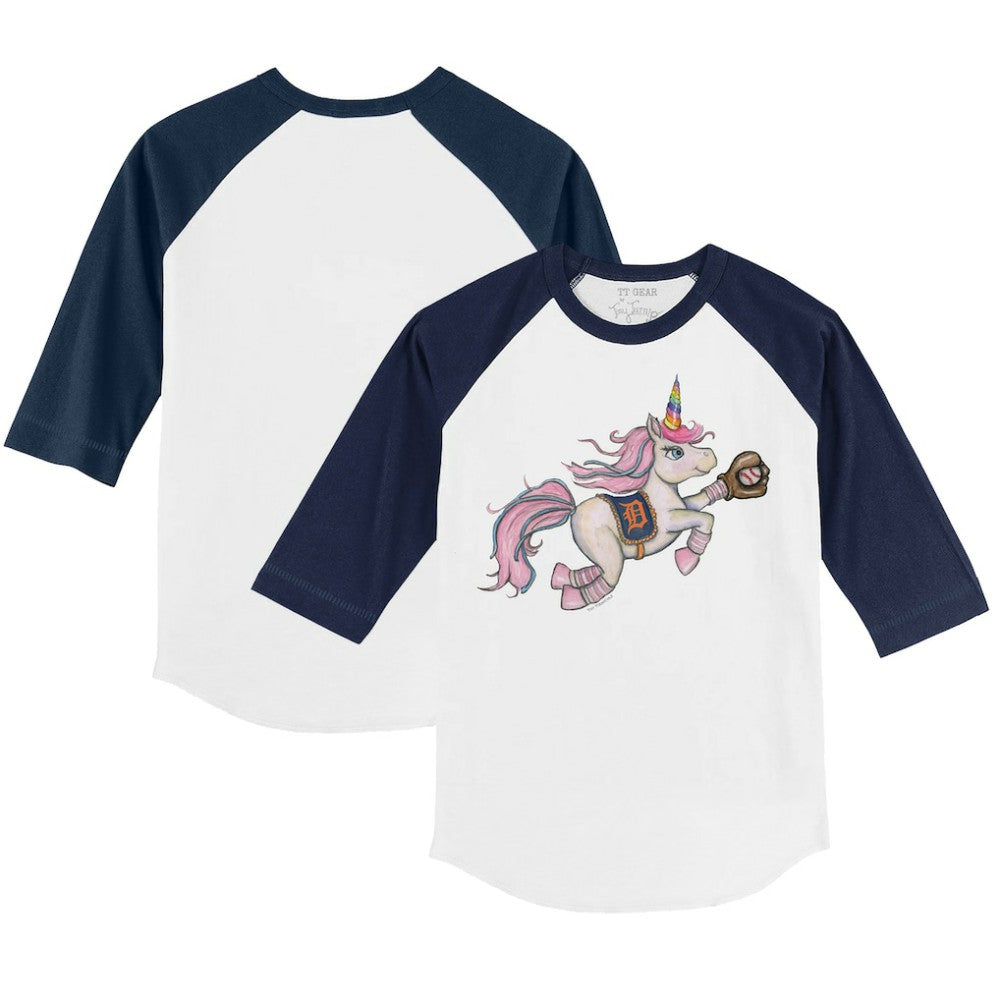 Detroit Tigers Tiny Turnip Youth Unicorn 3/4-Sleeve Raglan T-Shirt - MLB