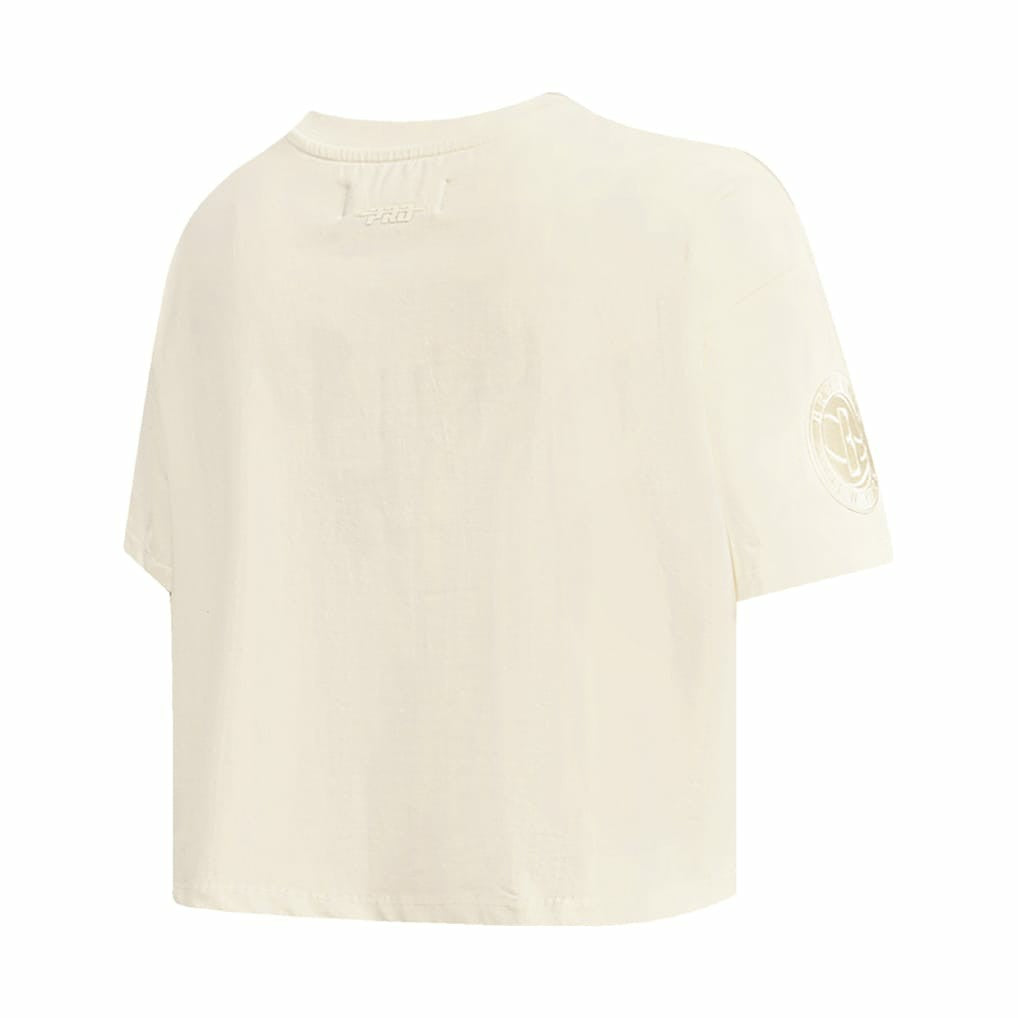 Brooklyn Nets Pro Standard Women's Neutral Boxy Crop T-Shirt Cream - NBA