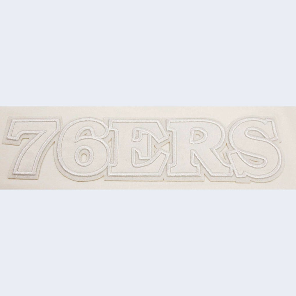 Philadelphia 76ers Pro Standard Women's Neutral Boxy Crop T-Shirt Cream - NBA