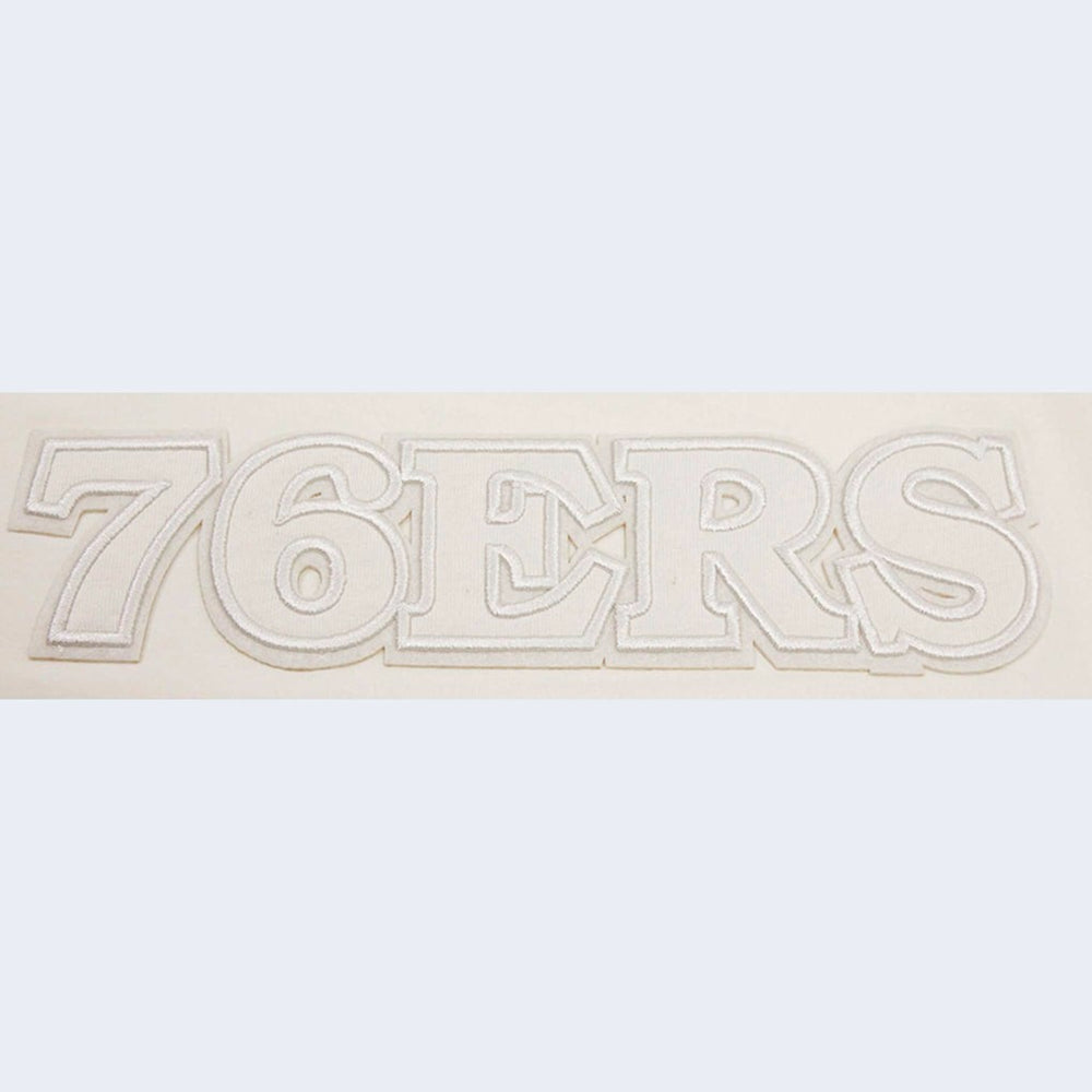 Philadelphia 76ers Pro Standard Women's Neutral Boxy Crop T-Shirt Cream - NBA