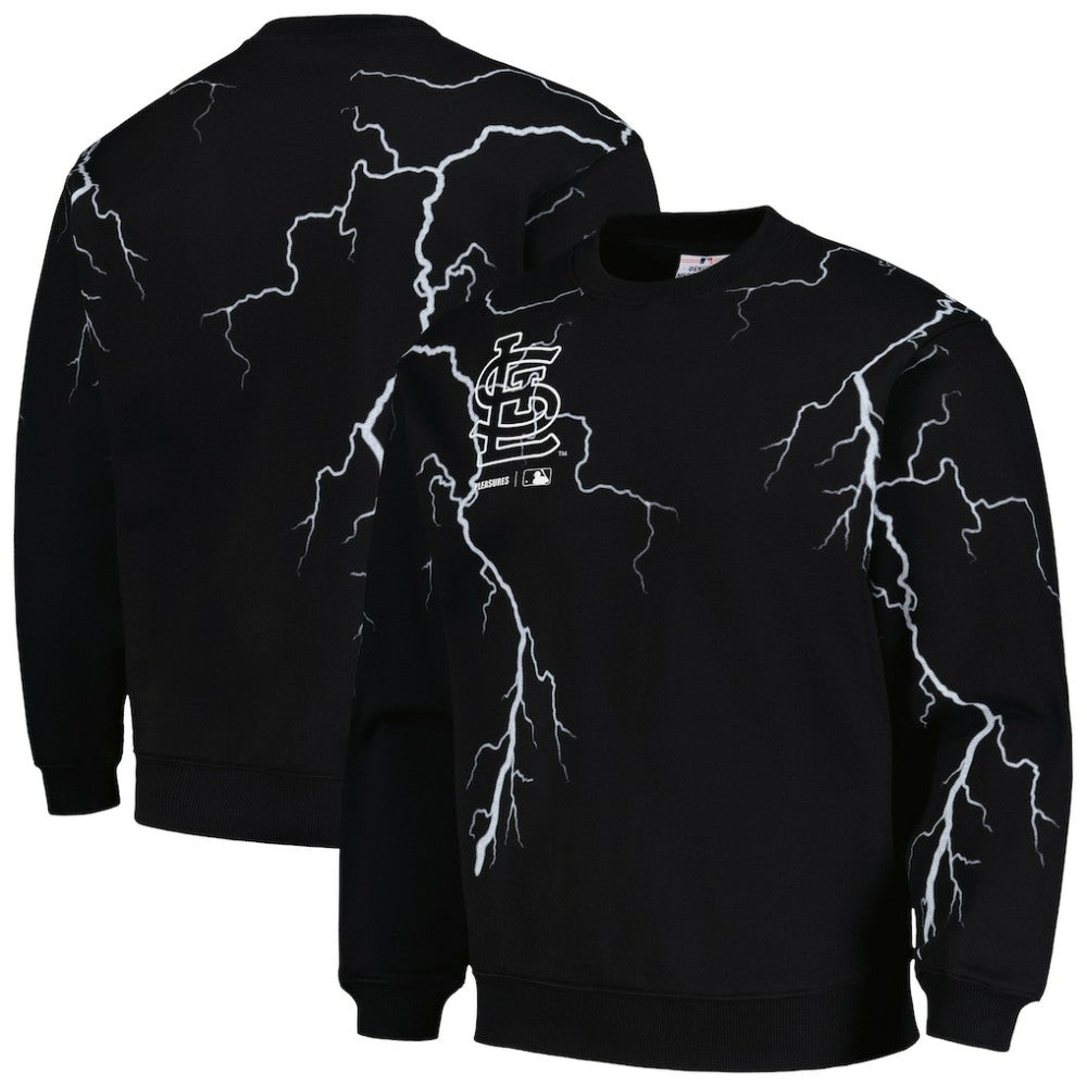 St. Louis Cardinals PLEASURES Lightning Crewneck Pullover Sweatshirt - MLB