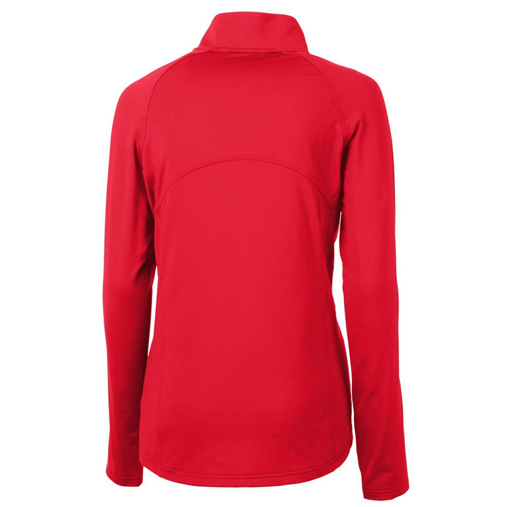 Cincinnati Reds Cutter & Buck Women's Americana Logo Adapt Eco Knit Stretch Recycled Half-Zip Pullover Top - MLB