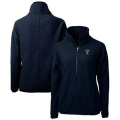 Texas Rangers Cutter & Buck Women's Americana Logo Cascade Eco Sherpa Fleece Half-Zip Pullover Jacket - MLB