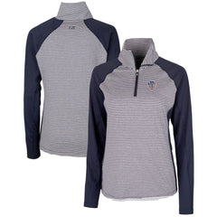 Milwaukee Brewers Cutter & Buck Women's Americana Logo Forge Tonal Stripe Stretch Half-Zip Pullover Top - MLB