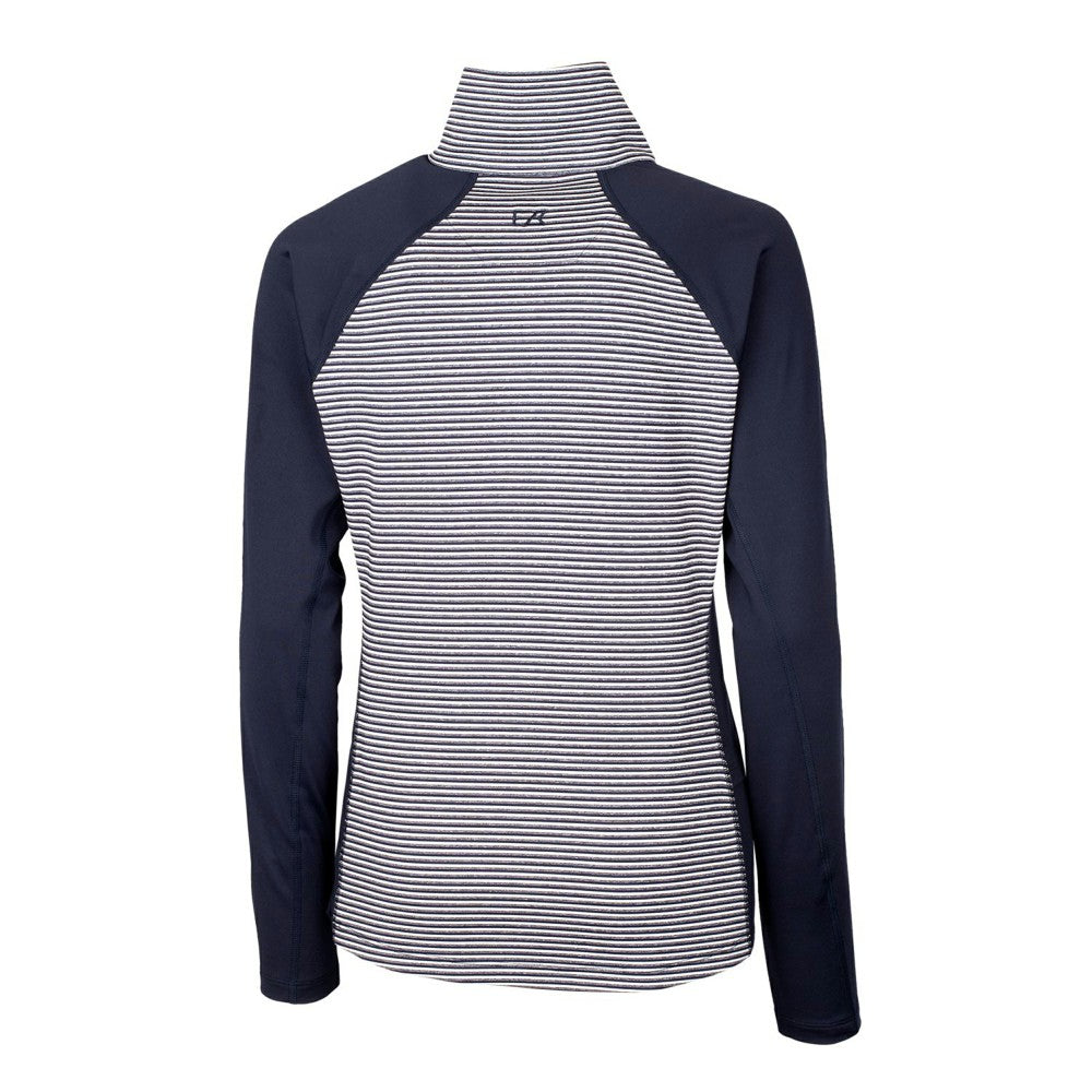 Milwaukee Brewers Cutter & Buck Women's Americana Logo Forge Tonal Stripe Stretch Half-Zip Pullover Top - MLB