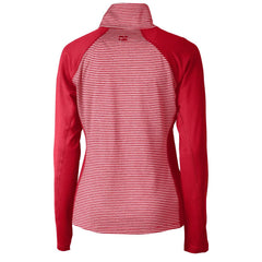 Cincinnati Reds Cutter & Buck Women's Americana Logo Forge Tonal Stripe Stretch Half-Zip Pullover Top - MLB