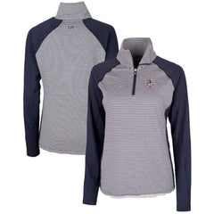 Minnesota Twins Cutter & Buck Women's Americana Logo Forge Tonal Stripe Stretch Half-Zip Pullover Top - MLB