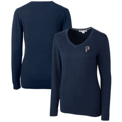 Pittsburgh Pirates Cutter & Buck Women's Americana Logo Lakemont Tri-Blend V-Neck Pullover Sweater - MLB