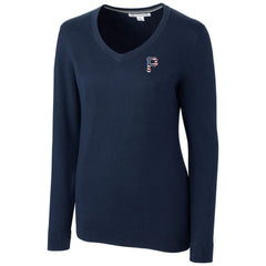 Pittsburgh Pirates Cutter & Buck Women's Americana Logo Lakemont Tri-Blend V-Neck Pullover Sweater - MLB