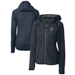 Philadelphia Phillies Cutter & Buck Women's Americana Logo Mainsail Sweater-Knit Full-Zip Hoodie - MLB