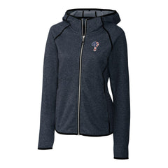 Philadelphia Phillies Cutter & Buck Women's Americana Logo Mainsail Sweater-Knit Full-Zip Hoodie - MLB