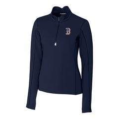 Boston Red Sox Cutter & Buck Women's Americana Logo DryTec Traverse Stretch Quarter-Zip Pullover Top - MLB