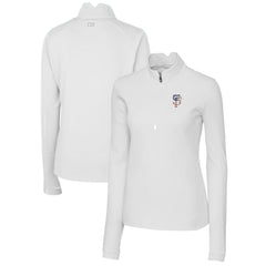 San Francisco Giants Cutter & Buck Women's Americana Logo DryTec Traverse Stretch Quarter-Zip Pullover Top - MLB