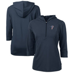Philadelphia Phillies Cutter & Buck Women's Americana Logo DryTec Virtue Eco Pique Recycled Half-Zip Pullover Hoodie - MLB