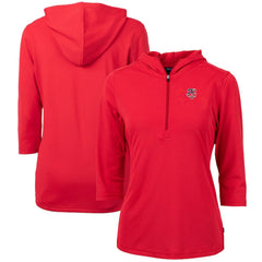 Minnesota Twins Cutter & Buck Women's Americana Logo DryTec Virtue Eco Pique Recycled Half-Zip Pullover Hoodie - MLB