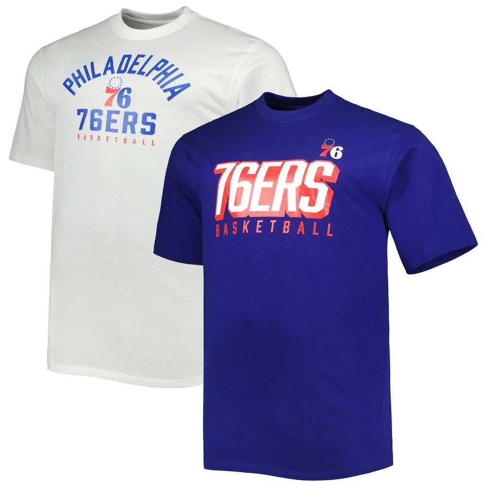 Philadelphia 76ers Big & Tall Two-Pack T-Shirt Set Royal/White - NBA