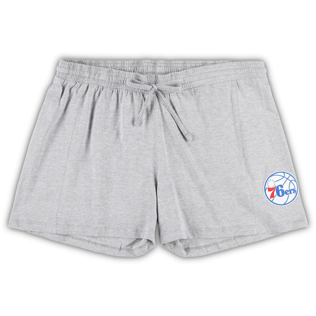 Philadelphia 76ers Women's Plus Size T-Shirt & Shorts Combo Set Royal/Heather Gray - NBA