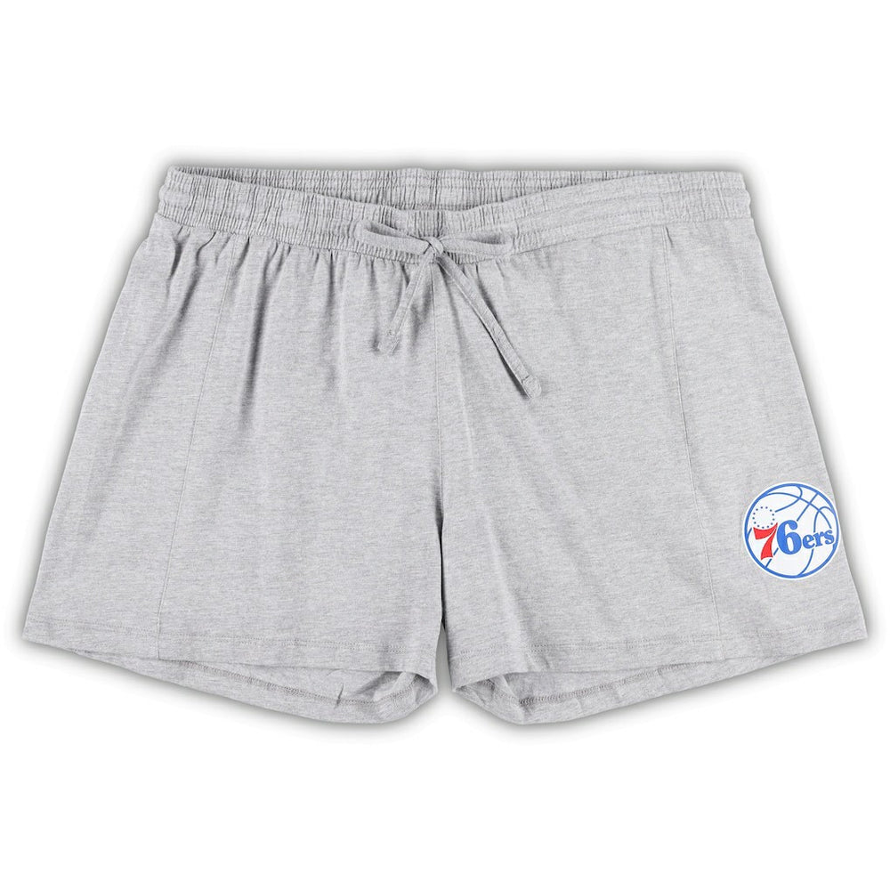 Philadelphia 76ers Women's Plus Size T-Shirt & Shorts Combo Set Royal/Heather Gray - NBA