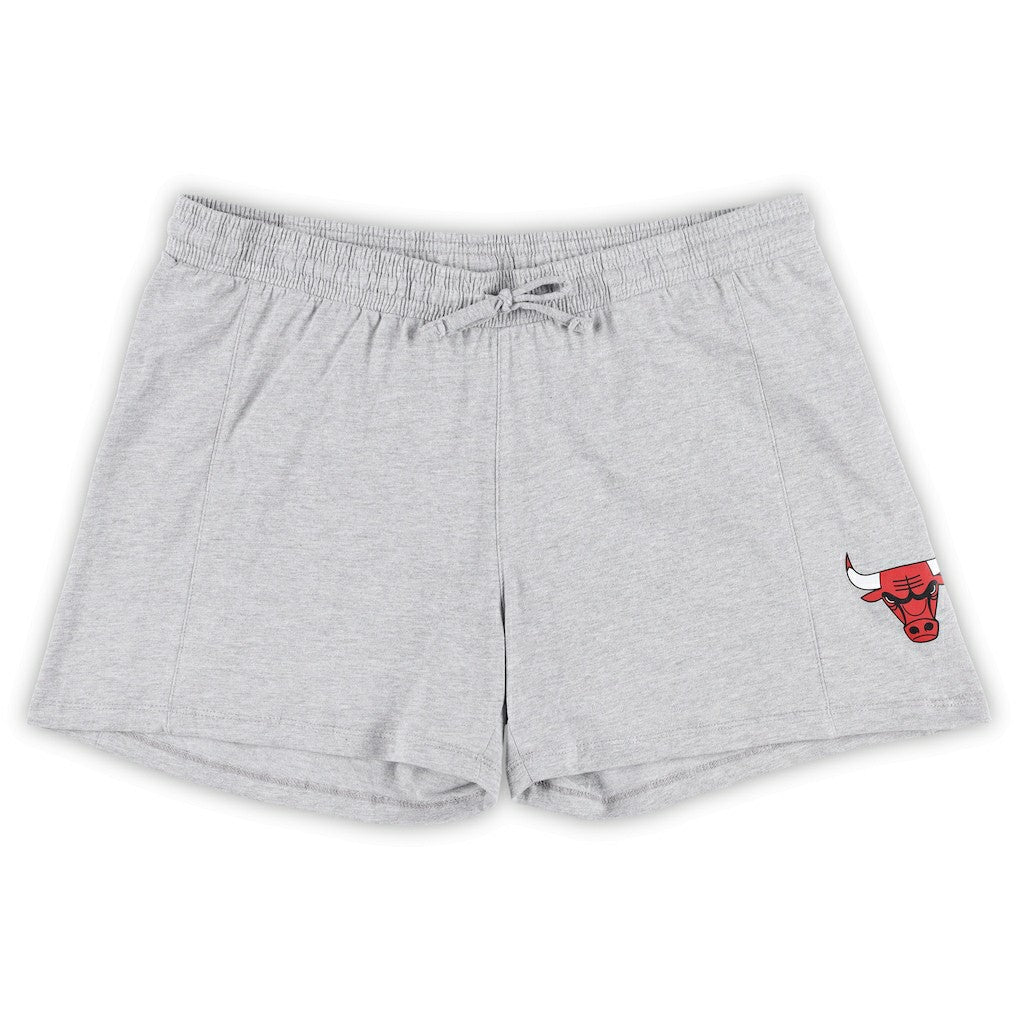 Chicago Bulls Women's Plus Size T-Shirt & Shorts Combo Set Red/Heather Gray - NBA