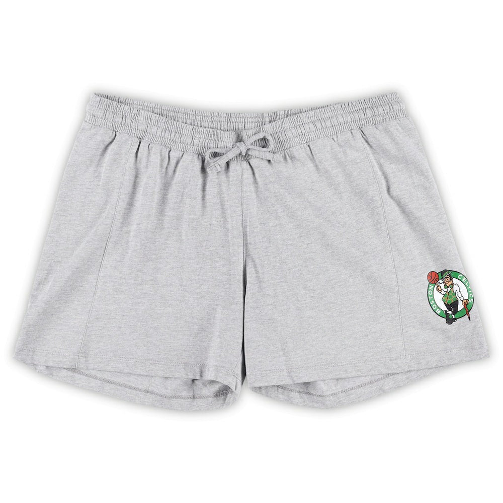 Boston Celtics Women's Plus Size T-Shirt & Shorts Combo Set Kelly Green/Heather Gray - NBA