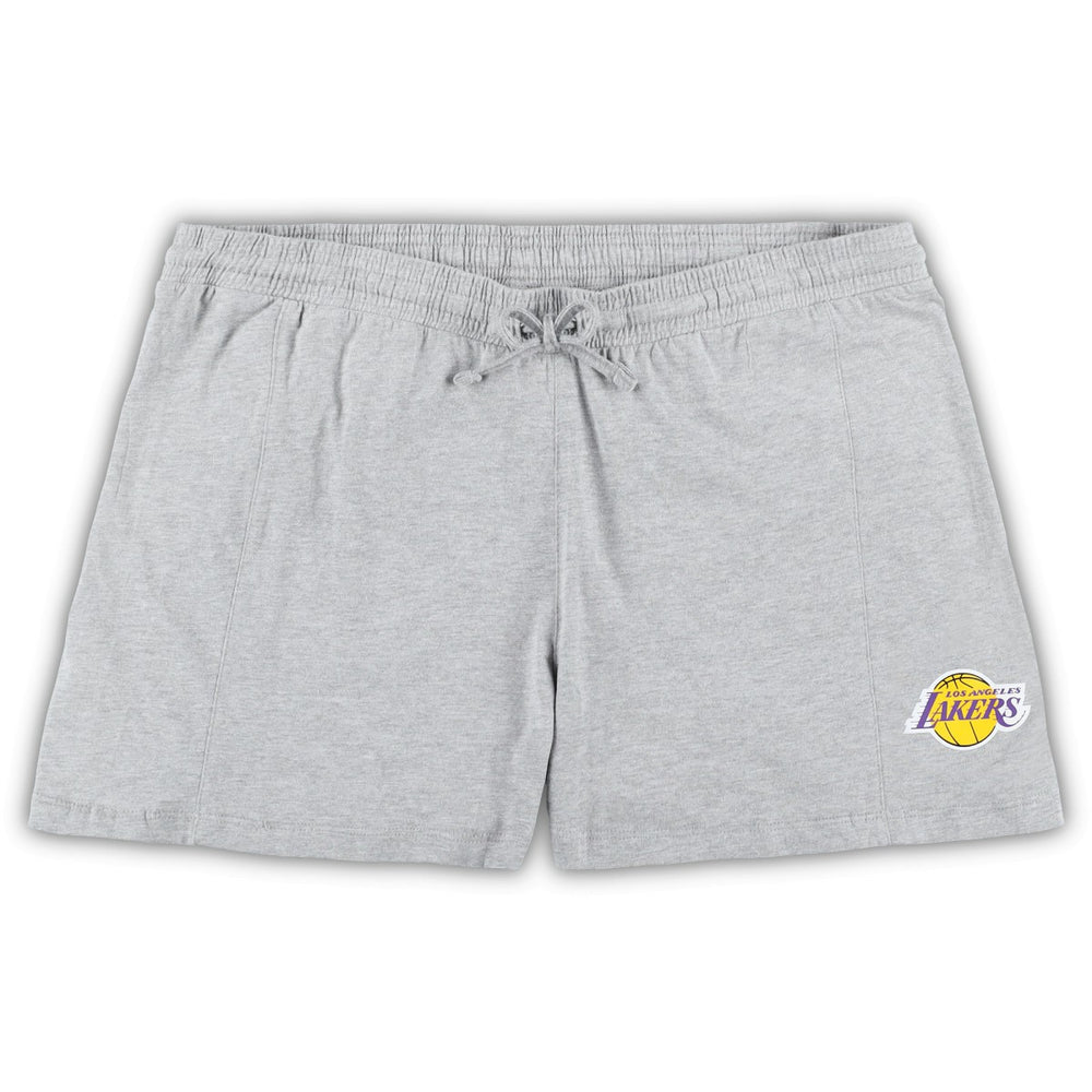 Los Angeles Lakers Women's Plus Size T-Shirt & Shorts Combo Set Purple/Heather Gray - NBA