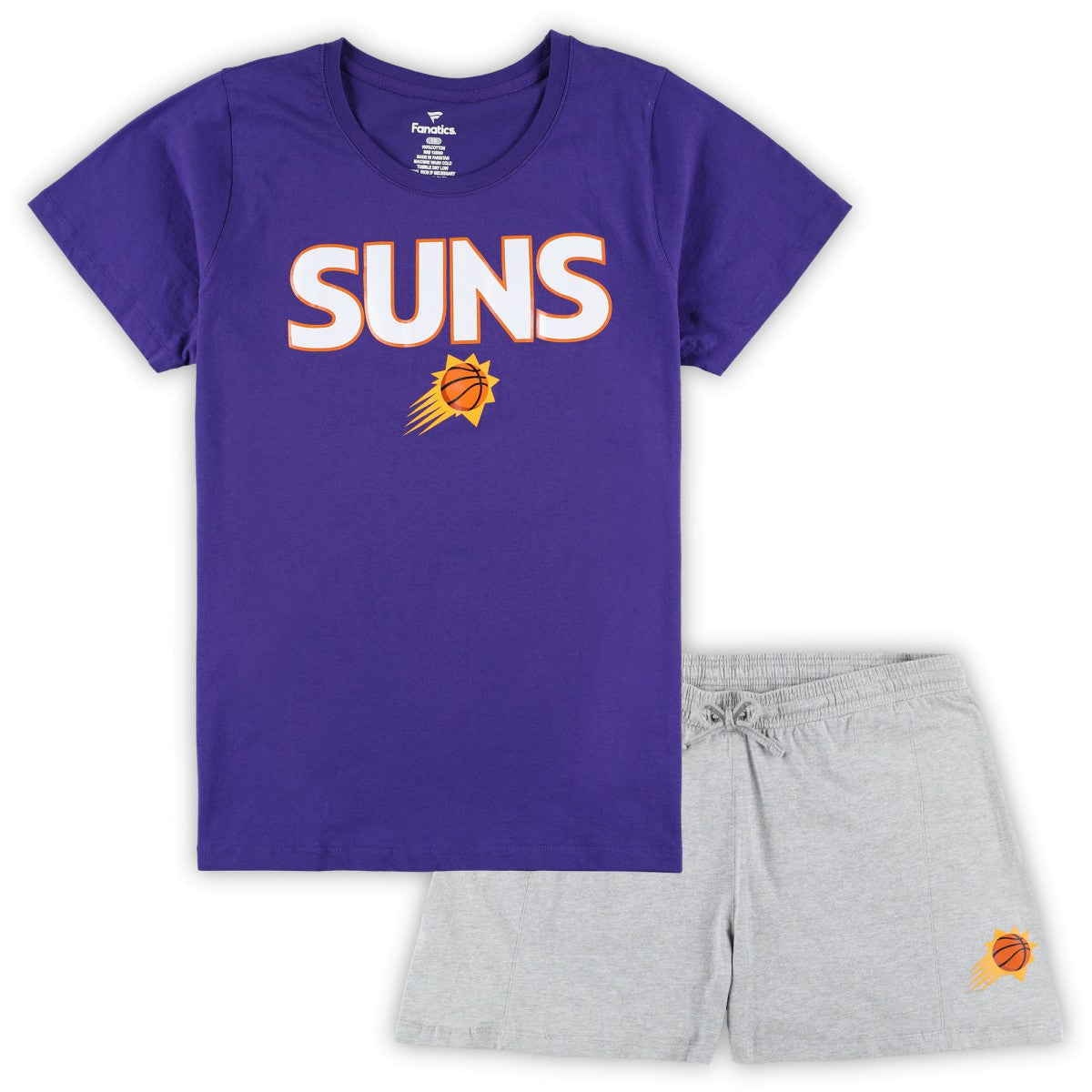 Phoenix Suns Women's Plus Size T-Shirt & Shorts Combo Set Purple/Heather Gray - NBA