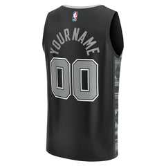 San Antonio Spurs Fast Break Custom Replica Jersey Black Statement Edition - NBA