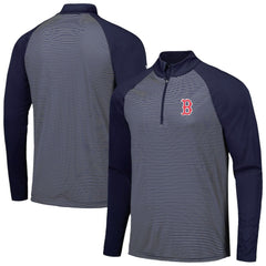 Boston Red Sox Levelwear Charter Striped Raglan Quarter-Zip Top - MLB