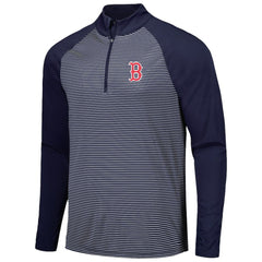 Boston Red Sox Levelwear Charter Striped Raglan Quarter-Zip Top - MLB