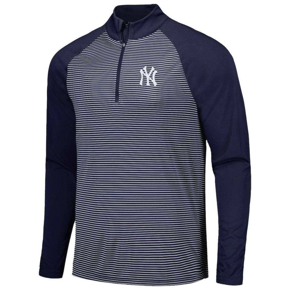 New York Yankees Levelwear Charter Striped Raglan Quarter-Zip Top - MLB
