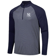 New York Yankees Levelwear Charter Striped Raglan Quarter-Zip Top - MLB
