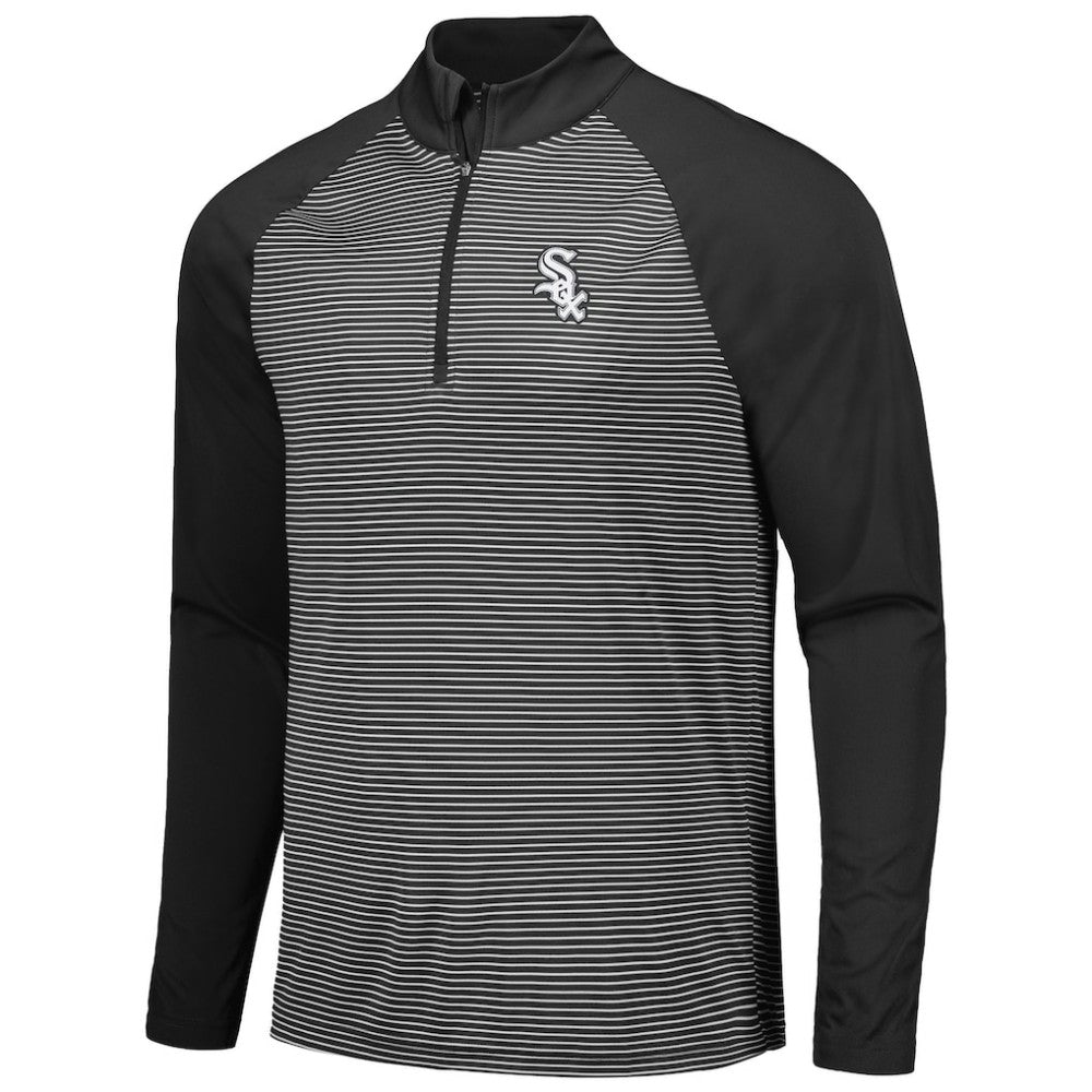 Chicago White Sox Levelwear Charter Striped Raglan Quarter-Zip Top - MLB