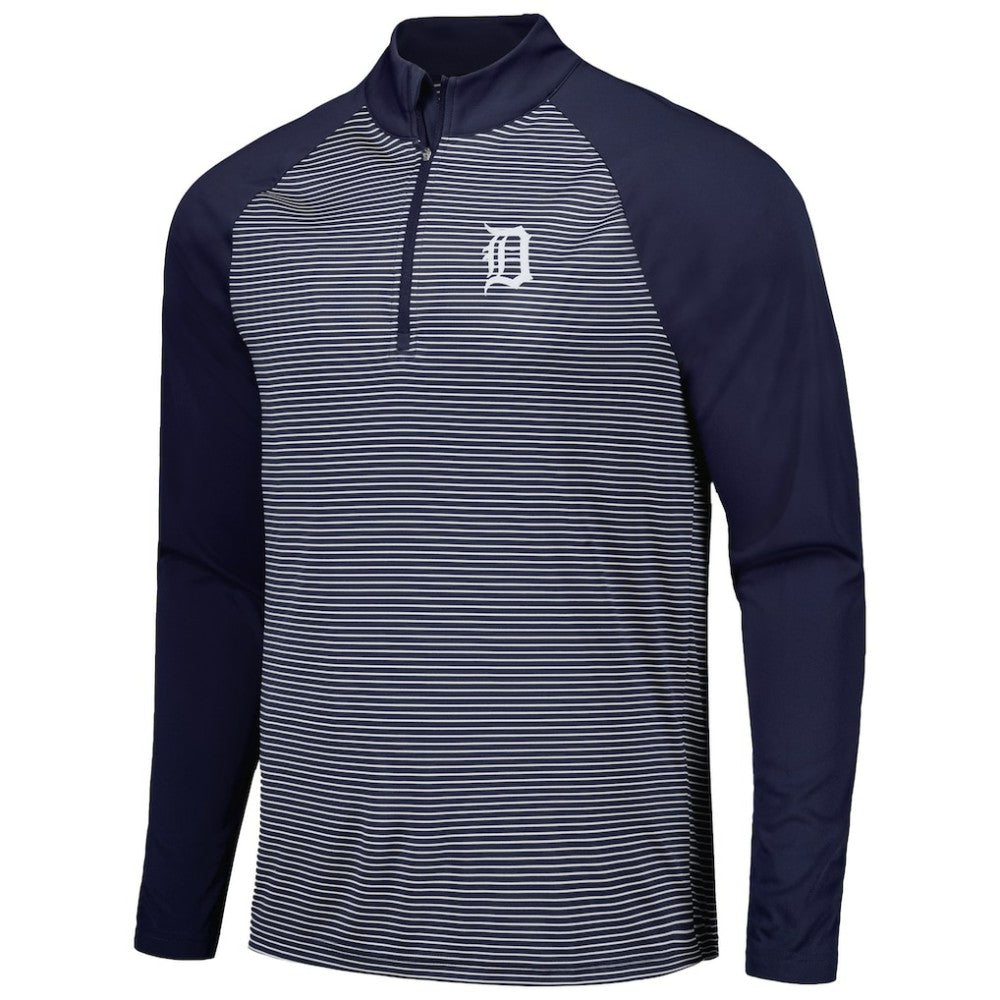 Detroit Tigers Levelwear Charter Striped Raglan Quarter-Zip Top - MLB