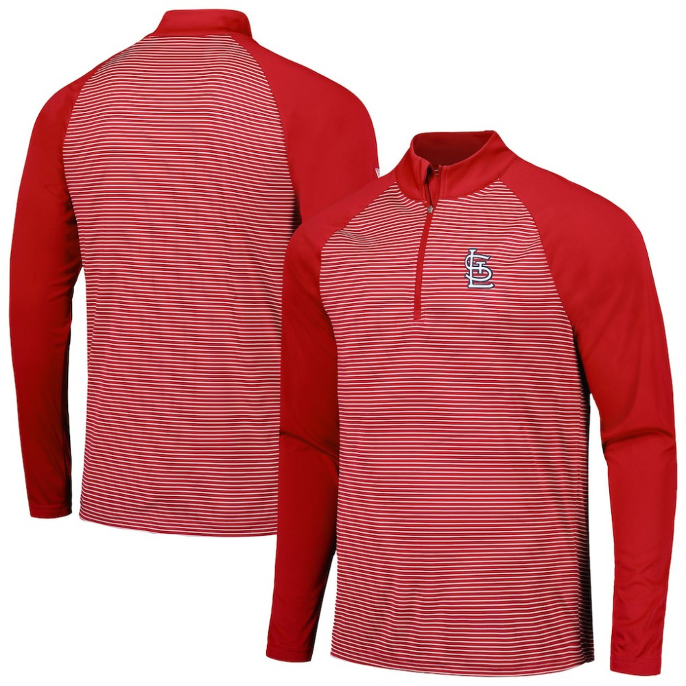 St. Louis Cardinals Levelwear Charter Striped Raglan Quarter-Zip Top - MLB