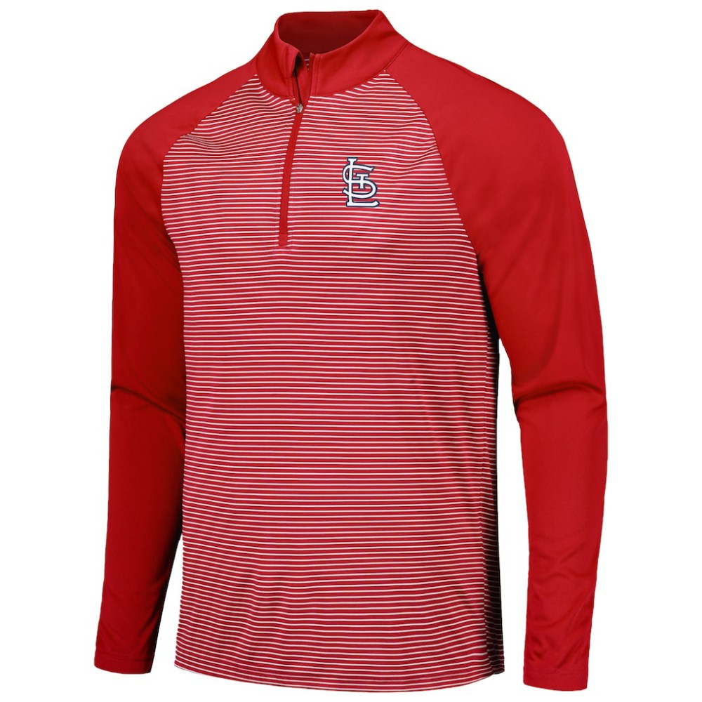 St. Louis Cardinals Levelwear Charter Striped Raglan Quarter-Zip Top - MLB