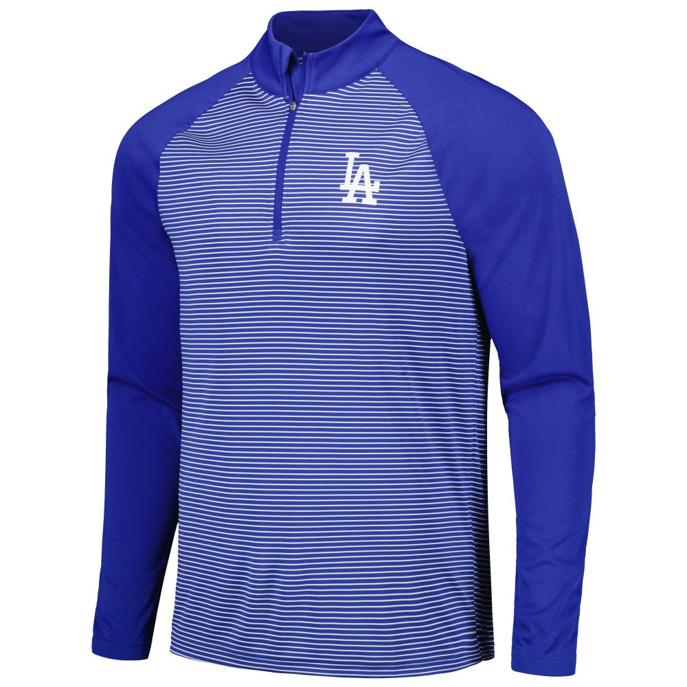 Los Angeles Dodgers Levelwear Charter Striped Raglan Quarter-Zip Top - MLB