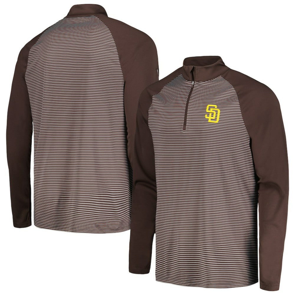San Diego Padres Levelwear Charter Striped Raglan Quarter-Zip Top - MLB