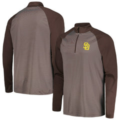 San Diego Padres Levelwear Charter Striped Raglan Quarter-Zip Top - MLB