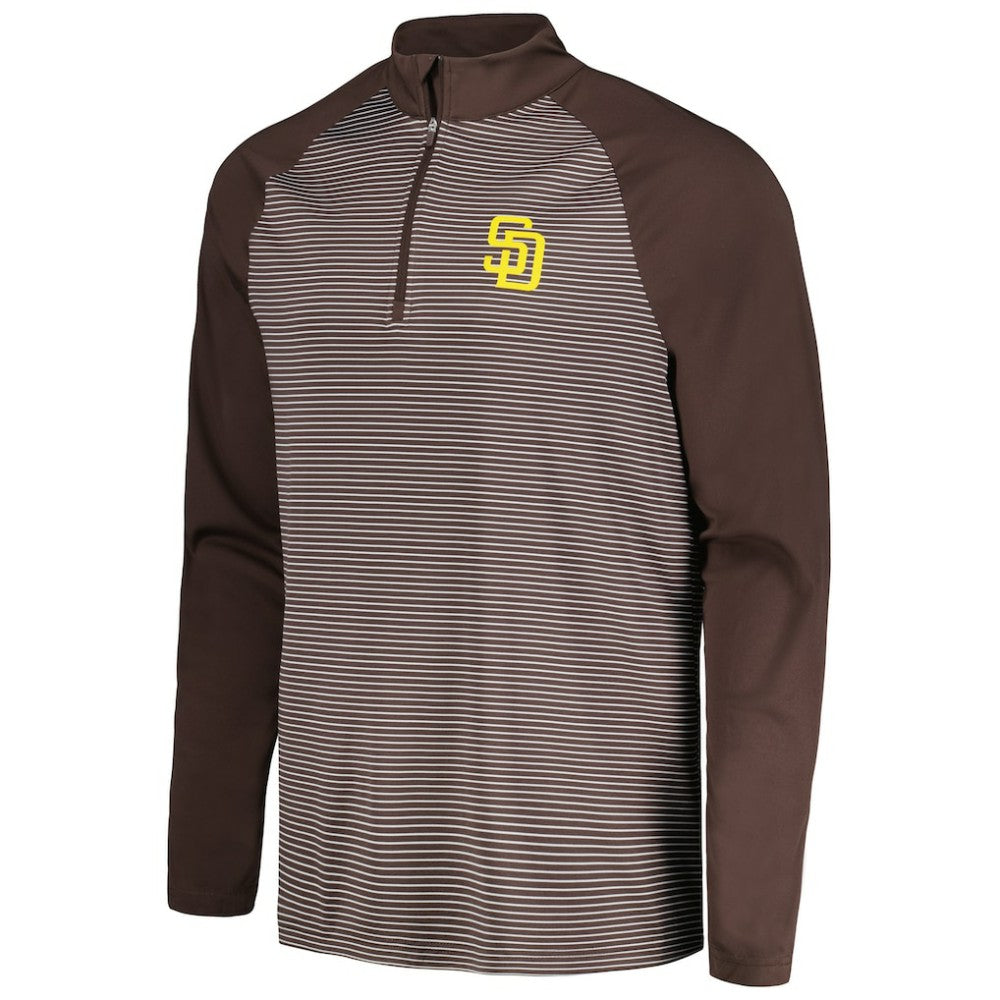 San Diego Padres Levelwear Charter Striped Raglan Quarter-Zip Top - MLB