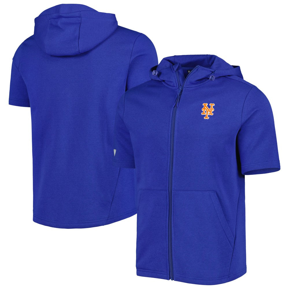New York Mets Levelwear Recruit Full-Zip Short Sleeve Hoodie - MLB